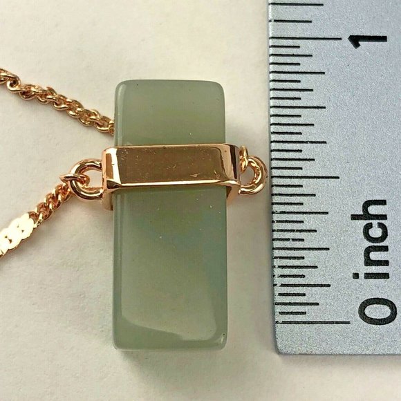 LC Lauren Conrad Copper Tone Long Necklace Green Pendant - Picture 3 of 3